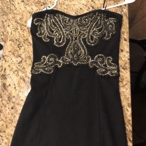 Free People strapless beaded mini